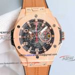 Swiss Replica Hublot Big Bang Unico Ferrari Rose Gold Chronograph Watch Leather Strap